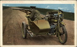 Motor Cycle Scouts in Action World War I Postcard Postcard