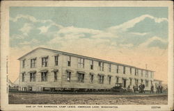 One of the Barracks, Camp Lewis, American Lake, Washington Postcard Postcard