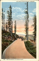 Columbia River Highway, Oregon. East Approach to Crown Point Postcard