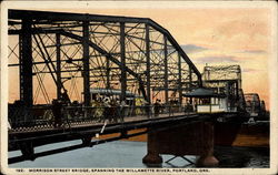 Morrison Street Bridge, Spanning the Willamette River Portland, OR Postcard Postcard