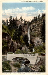 Multnomah Falls, Benson and highway bridges Columbia River Highway, OR Postcard Postcard