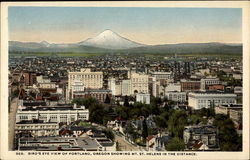 Bird's eye view showing Mt. St. Helens in the distance Portland, OR Postcard Postcard