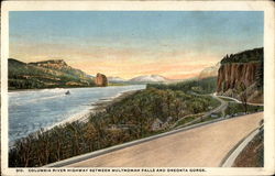 Columbia River Highway between Multomah Falls and Oneonta Gorge Oregon Postcard Postcard