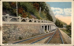 West Viaduct Approach to Multnomah Falls, Columbia River Highway Postcard