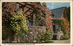 A Rose Covered Bungalow Portland, OR Postcard Postcard