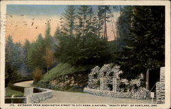 Entrance from Washington Street to City Park Portland, OR Postcard Postcard