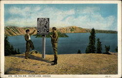 On the Rim, Crater Lake, Oregon Postcard Postcard