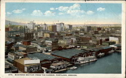 Business Section From The Harbor Portland, OR Postcard Postcard