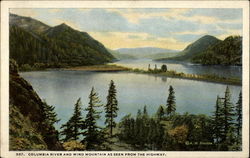 Columbia River and Wind Mountain as Seen from the Highway Portland, OR Postcard Postcard