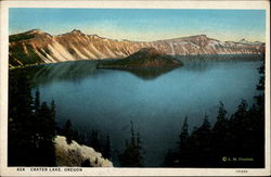 Sunset on Crater Lake Oregon Postcard Postcard