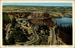 Loops of Columbia River Highway at Rowena Heights, Oregon Postcard