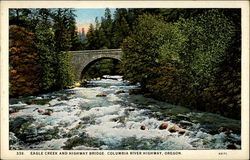 Eagle Creek and Highway Bridge, Columbia River Highway, Oregon Postcard Postcard