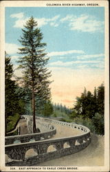 Columbia River Highway, Oregon. East approach to Eagle Creek Bridge Postcard Postcard