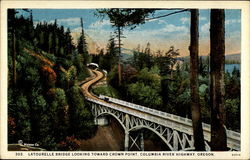 Latourelle Bridge Looking Toward Crown Point, Colombia River Highway, Oregon Postcard Postcard