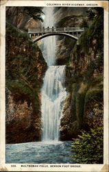 Columbia River Highway, Multnomah Falls, Benson Foot Bridge Oregon Postcard Postcard