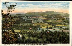 Tualatin Valley seen from Council Crest Portland, OR Postcard Postcard