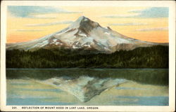 Relection of Mount Hood in Lost Lake, Oregon Postcard