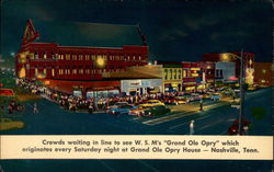 Crowds waiting in line to see W. S. M's "Grand Ole Opry" which originates every Saturday night Postcard