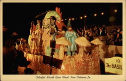 Colorful Mardi Cras Float Postcard