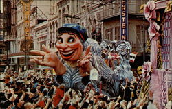 Gala Mardi Gras Parade Scene Postcard