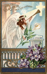 Angel with flower With Angels Postcard Postcard