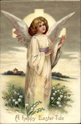 Angel standing in a field With Angels Postcard Postcard