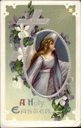 A Holy Easter With Angels Postcard Postcard