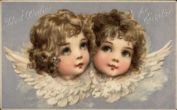 Two Sweet-Faced Cherubs Postcard