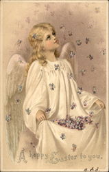 An Angel Catches Violets Raining From Heaven Postcard