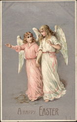 Two Girl Angels With Angels Postcard Postcard