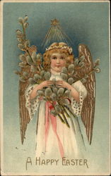 A Pretty Angel With Easter Offerings With Angels Postcard Postcard