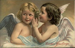 Easter angels sharing a secret Postcard