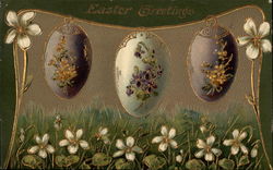 Easter eggs with flowers Postcard