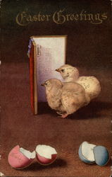 Chicks Reading A Book With Chicks Postcard Postcard