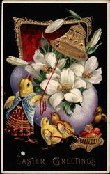 Chicks Celebrating Easter With Chicks Postcard Postcard