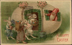 Easrter bunnies with egg Postcard