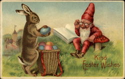 Easter Bunny and the Dwarf Postcard