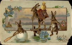 Bunnies out for Easter Fun With Bunnies Postcard Postcard