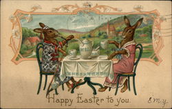 Bunny Easter Teatime Postcard