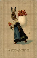 Mrs. Bunny With Bunnies Postcard Postcard