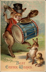 Bunny With a Drum Postcard