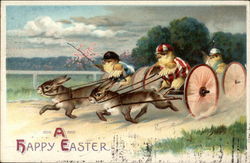 An Easter Race With Chicks Postcard Postcard