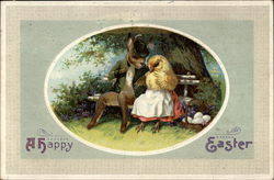 Mr. Bunny and Miss Chick Postcard