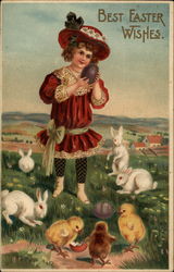 Best Easter Wishes With Chicks Postcard Postcard