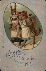 Mother Rabbit and Hen with Eggs Postcard