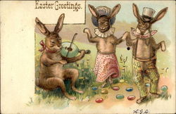 Dancing Bunnies With Bunnies Postcard Postcard