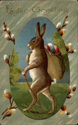 Bunny With a Sackful of Eggs Postcard