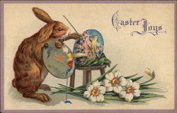 Easter Craftsman With Bunnies Postcard Postcard