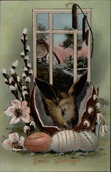 Bunny Guarding the Eggs Postcard