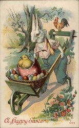 Farmer Bunny Off To Deliver Easter Eggs Postcard